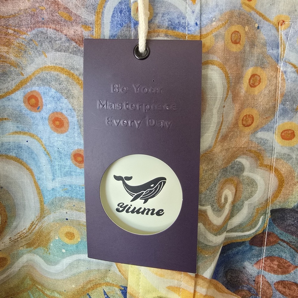 NWT Yiume Hawaiian Shirt Men's XL Colorful Koi Novelty Quirky Art Japan Tropical - Picture 3 of 12
